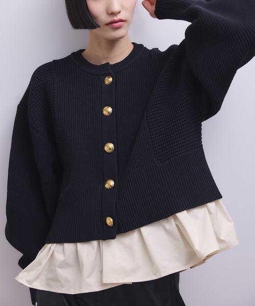 WEB限定】ペプラムコンビニットカーディガン（カーディガン/ボレロ