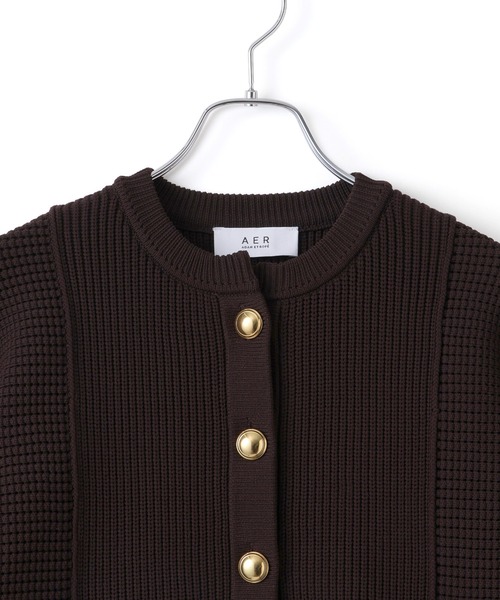 ADAM ET ROPE'（アダムエロペ）の「【WEB限定】ペプラムコンビニットカーディガン（カーディガン/ボレロ・レディース・ブラック/ブルー系その他2/ダークブラウン・FREE）」の21枚目の写真