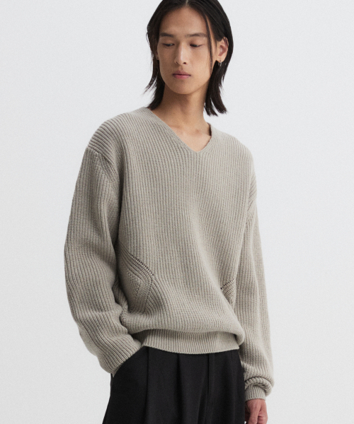 Legacy Owl V-Neck Knit Beige — вязаная футболка с V-воротником 'Legacy' (беж)