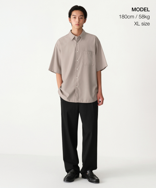 MUSINSA STANDARD（ムシンサスタンダード）の「リラックスドウールライク半袖シャツ [ダスティライトベージュ]（シャツ/ブラウス・メンズ・その他・LARGE/X-LARGE/XX-LARGE/SMALL/MEDIUM）」の2枚目の写真