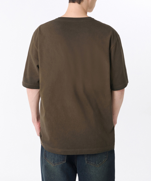 MUSINSA STANDARD（ムシンサスタンダード）の「ルナ ダイング リラックスド クルーネックTシャツ [ブラウン]（Tシャツ/カットソー・メンズ・その他・SMALL/MEDIUM/LARGE/X-LARGE/XX-LARGE/XXX-LARGE）」の5枚目の写真