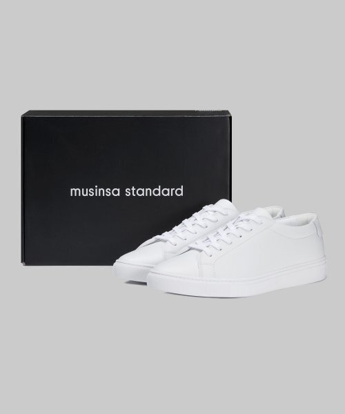 MUSINSA STANDARD（ムシンサスタンダード）の「レザーコートスニーカー[ホワイト]（スニーカー・レディース・その他・29cm/26cm/26.5cm/27cm/27.5cm/28cm/28.5cm/23cm/23.5cm/24cm/24.5cm/25cm/25.5cm）」の7枚目の写真