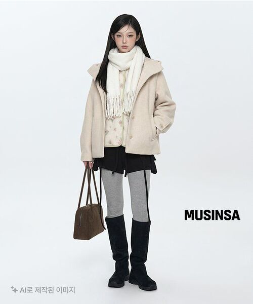 TYPESERVICE（タイプサービス）の「Hooded Half Coat [Oatmeal]（チェスターコート・レディース・その他・FREE）」の5枚目の写真