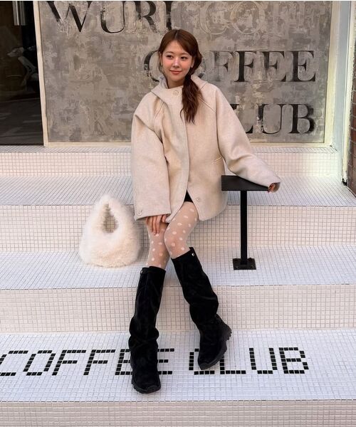 TYPESERVICE（タイプサービス）の「Hooded Half Coat [Oatmeal]（チェスターコート・レディース・その他・FREE）」の7枚目の写真