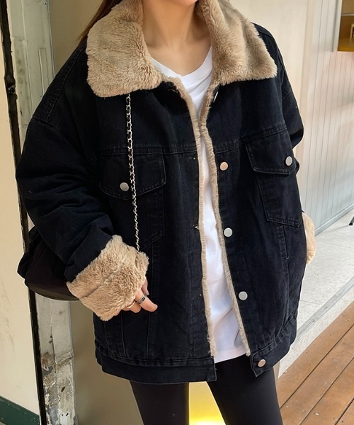 セール】ボアドッキングデニムジャケット（デニムジャケット