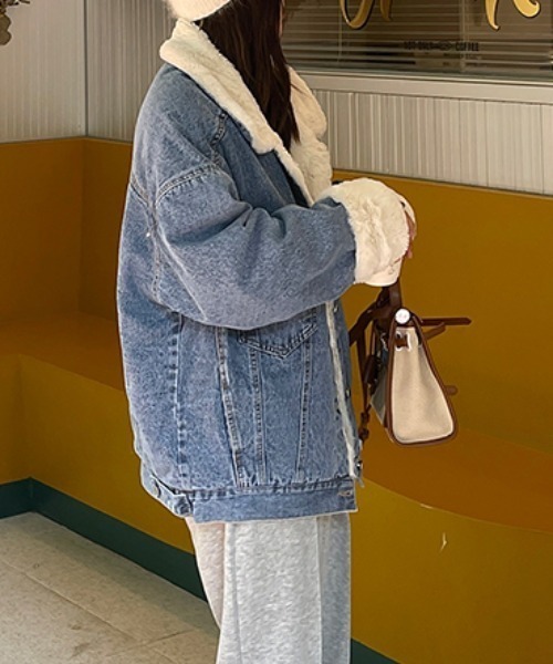 セール】ボアドッキングデニムジャケット（デニムジャケット