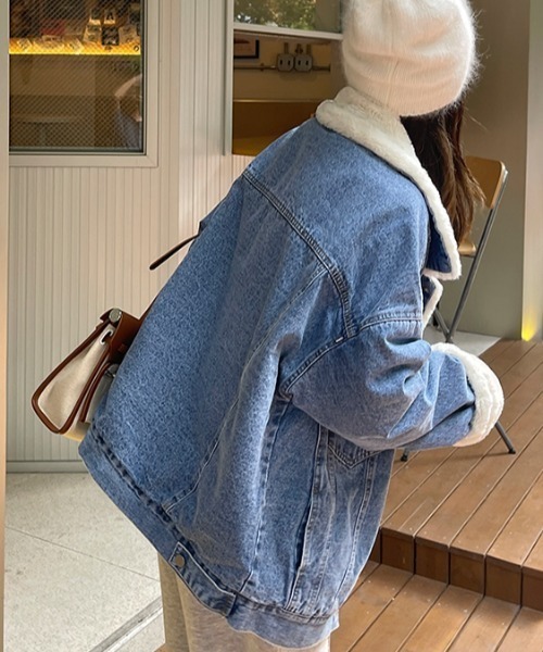 ボアドッキングデニムジャケット（デニムジャケット）｜Diosfront