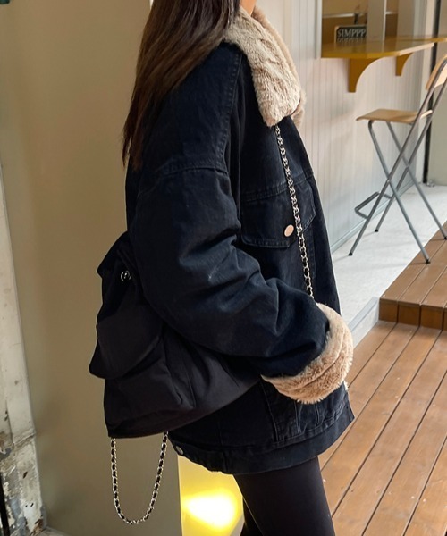 ボアドッキングデニムジャケット（デニムジャケット）｜Diosfront