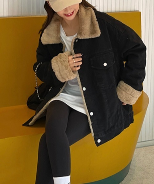 セール】ボアドッキングデニムジャケット（デニムジャケット