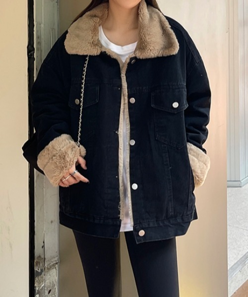 セール】ボアドッキングデニムジャケット（デニムジャケット