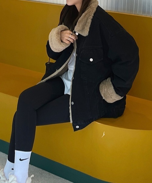 セール】ボアドッキングデニムジャケット（デニムジャケット