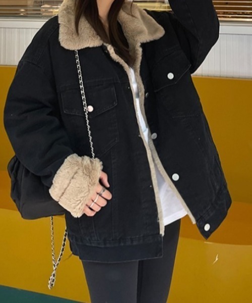 Black by vanquiche デニムジャケット ボア付き Black by vanquiche デニムジャケット ボア付き B.C STOCK｜《追加