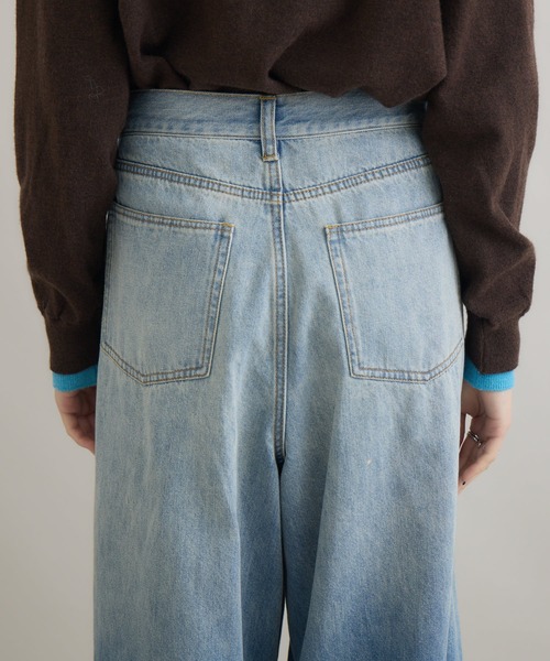 Paradise Picnic（パラダイスピクニック）の「CYAN　グラデーションデニムワイドパンツ（デニムパンツ・レディース・ブラック/ブルー・FREE）」の3枚目の写真