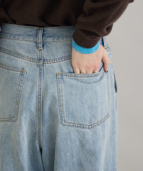 Paradise Picnic（パラダイスピクニック）の「CYAN　グラデーションデニムワイドパンツ（デニムパンツ・レディース・ブラック/ブルー・FREE）」の4枚目の写真