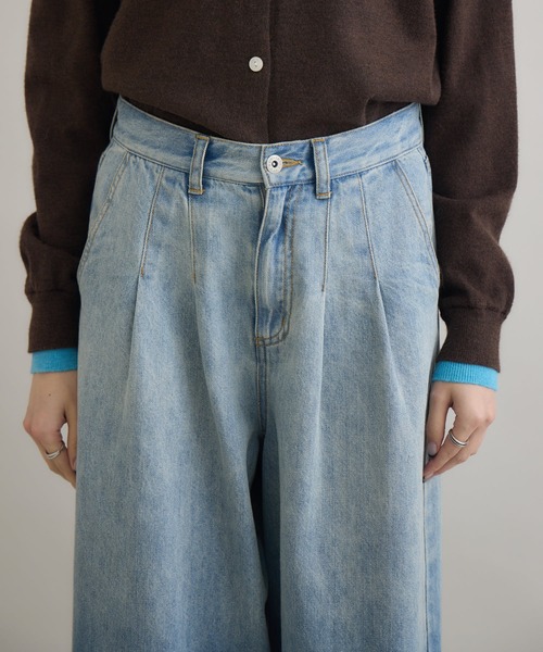 Paradise Picnic（パラダイスピクニック）の「CYAN　グラデーションデニムワイドパンツ（デニムパンツ・レディース・ブラック/ブルー・FREE）」の5枚目の写真