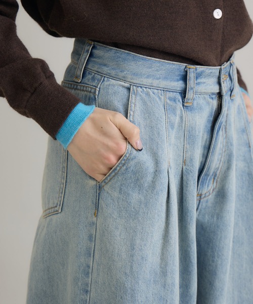 Paradise Picnic（パラダイスピクニック）の「CYAN　グラデーションデニムワイドパンツ（デニムパンツ・レディース・ブラック/ブルー・FREE）」の6枚目の写真