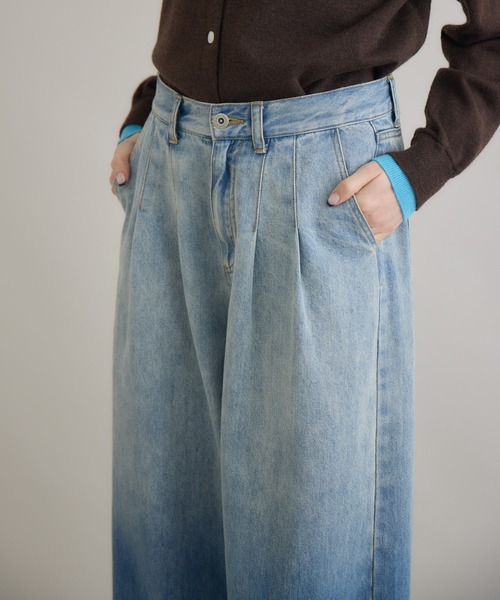 Paradise Picnic（パラダイスピクニック）の「CYAN　グラデーションデニムワイドパンツ（デニムパンツ・レディース・ブラック/ブルー・FREE）」の7枚目の写真