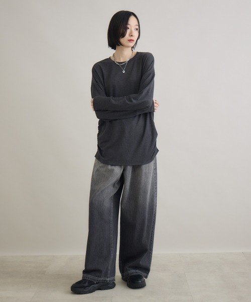 Paradise Picnic（パラダイスピクニック）の「CYAN　グラデーションデニムワイドパンツ（デニムパンツ・レディース・ブラック/ブルー・FREE）」の12枚目の写真