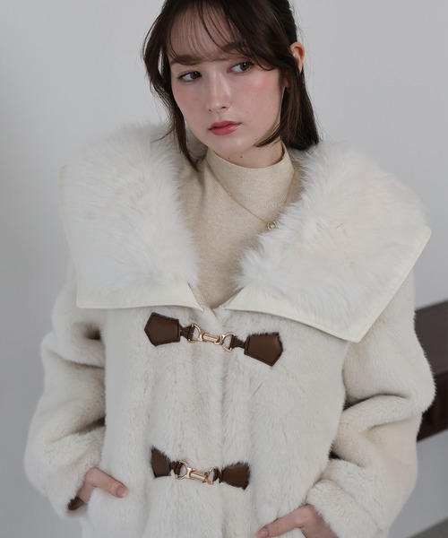 セール】ビッグカラーファーコート（その他アウター）｜BLUEEAST