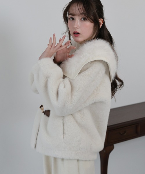 セール】ビッグカラーファーコート（その他アウター）｜BLUEEAST