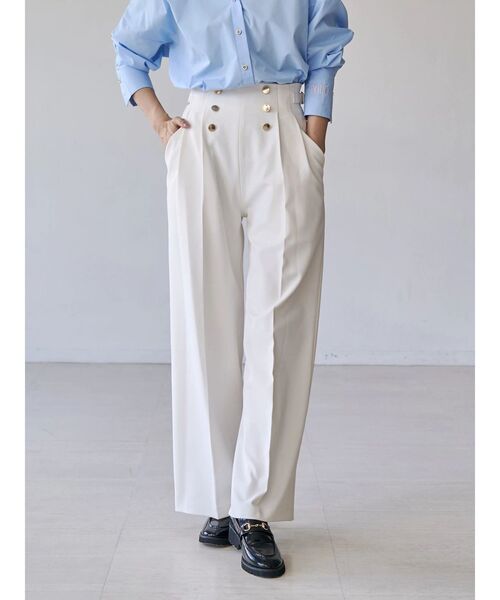 TONAL(トーナル)の「マリンサイドベルトワイドパンツ(その他パンツ・レディース・ネイビー/オフホワイト/ベージュ・SMALL/MEDIUM)」の2枚目の写真