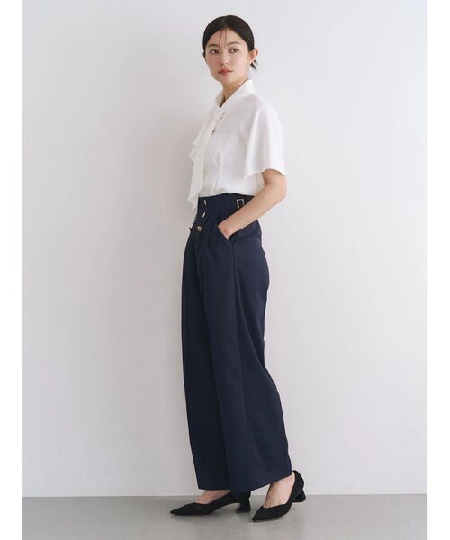 TONAL(トーナル)の「マリンサイドベルトワイドパンツ(その他パンツ・レディース・ネイビー/オフホワイト/ベージュ・SMALL/MEDIUM)」の6枚目の写真