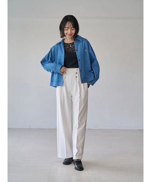 TONAL(トーナル)の「マリンサイドベルトワイドパンツ(その他パンツ・レディース・ネイビー/オフホワイト/ベージュ・SMALL/MEDIUM)」の11枚目の写真