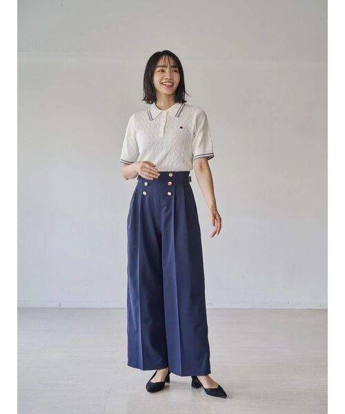 TONAL(トーナル)の「マリンサイドベルトワイドパンツ(その他パンツ・レディース・ネイビー/オフホワイト/ベージュ・SMALL/MEDIUM)」の13枚目の写真