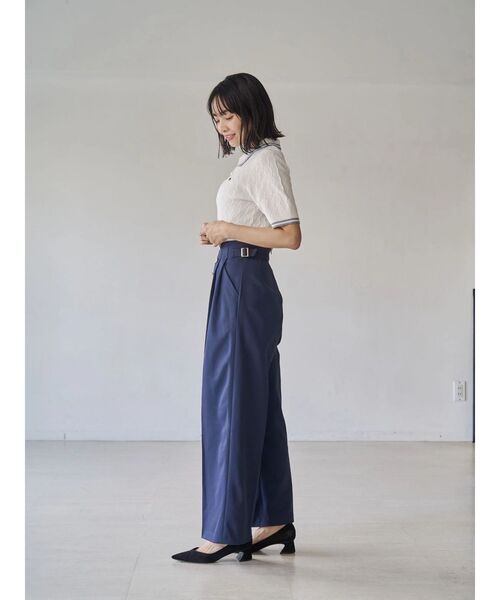 TONAL(トーナル)の「マリンサイドベルトワイドパンツ(その他パンツ・レディース・ネイビー/オフホワイト/ベージュ・SMALL/MEDIUM)」の14枚目の写真