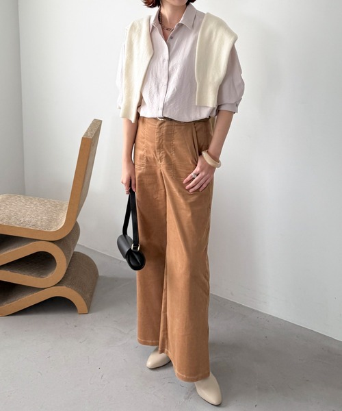 Doux archives（ドゥアルシーヴ）の「ヴィンテージサテン２ＷＡＹシャツ（シャツ/ブラウス・レディース・ベージュ/ピンク/ブラック・FREE）」の22枚目の写真