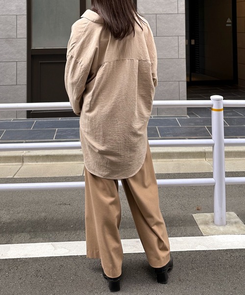 Doux archives（ドゥアルシーヴ）の「ヴィンテージサテン２ＷＡＹシャツ（シャツ/ブラウス・レディース・ベージュ/ピンク/ブラック・FREE）」の6枚目の写真