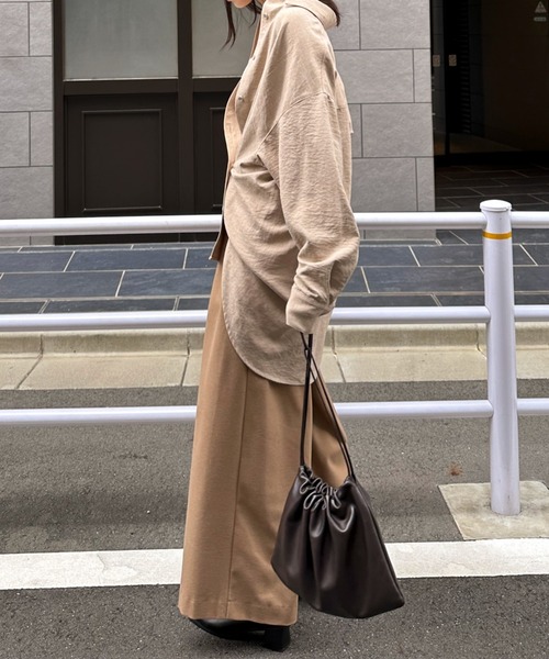 Doux archives（ドゥアルシーヴ）の「ヴィンテージサテン２ＷＡＹシャツ（シャツ/ブラウス・レディース・ベージュ/ピンク/ブラック・FREE）」の7枚目の写真