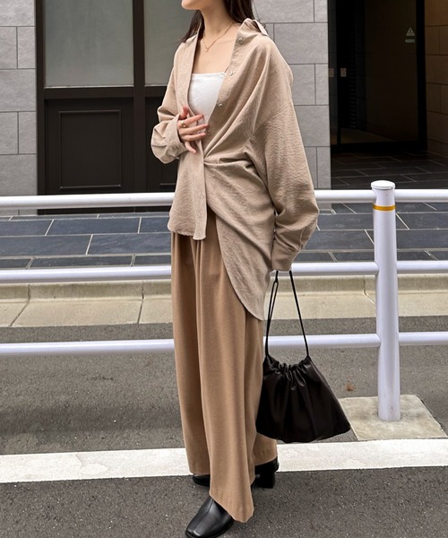 Doux archives（ドゥアルシーヴ）の「ヴィンテージサテン２ＷＡＹシャツ（シャツ/ブラウス・レディース・ベージュ/ピンク/ブラック・FREE）」の8枚目の写真