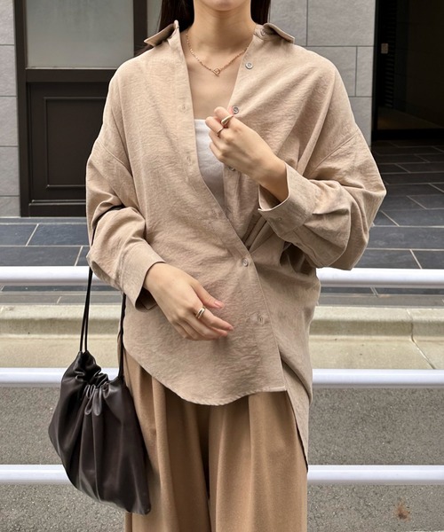 Doux archives（ドゥアルシーヴ）の「ヴィンテージサテン２ＷＡＹシャツ（シャツ/ブラウス・レディース・ベージュ/ピンク/ブラック・FREE）」の14枚目の写真