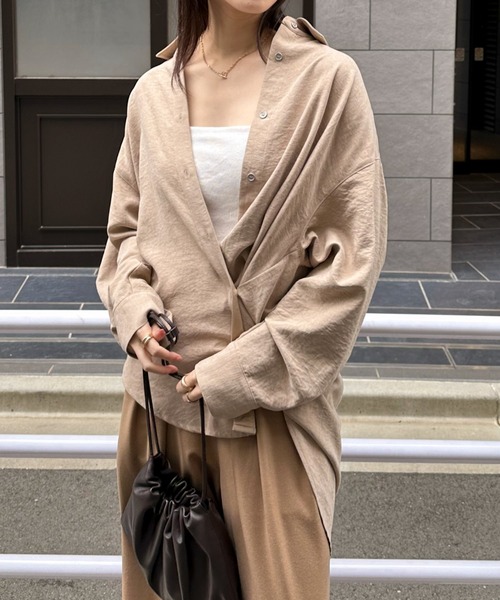 Doux archives（ドゥアルシーヴ）の「ヴィンテージサテン２ＷＡＹシャツ（シャツ/ブラウス・レディース・ベージュ/ピンク/ブラック・FREE）」の17枚目の写真