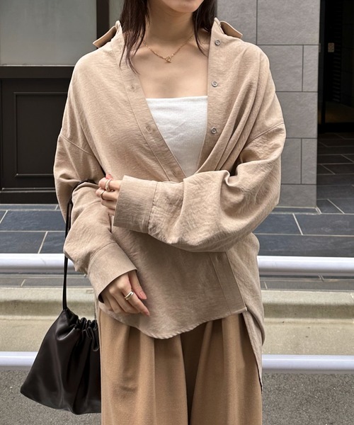 Doux archives（ドゥアルシーヴ）の「ヴィンテージサテン２ＷＡＹシャツ（シャツ/ブラウス・レディース・ベージュ/ピンク/ブラック・FREE）」の19枚目の写真