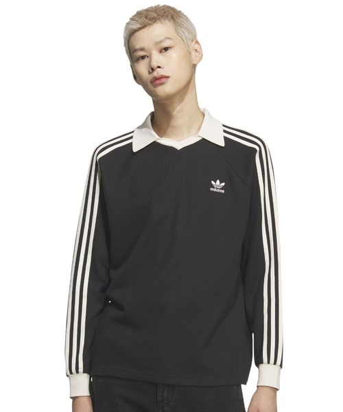 adidas WAFFLE LONG SLEEVE POLO / アディダス ワッフル ロング