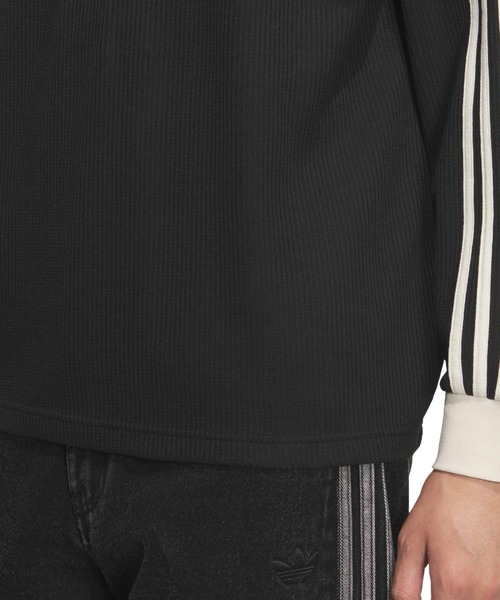 adidas(アディダス)の「adidas WAFFLE LONG SLEEVE POLO / アディダス ワッフル ロング スリーブ ポロ【SP】(ポロシャツ・メンズ・ブラック・XS/S/M/L/XL/XXL)」の5枚目の写真