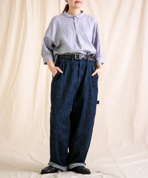 Brocante（ブロカント）の「[Brocante / ブロカント] リネンキャンバス バロンシャツ（シャツ/ブラウス・レディース・ラベンダー/ベージュ/ホワイト/ライトグレー/ブラック・2）」の7枚目の写真
