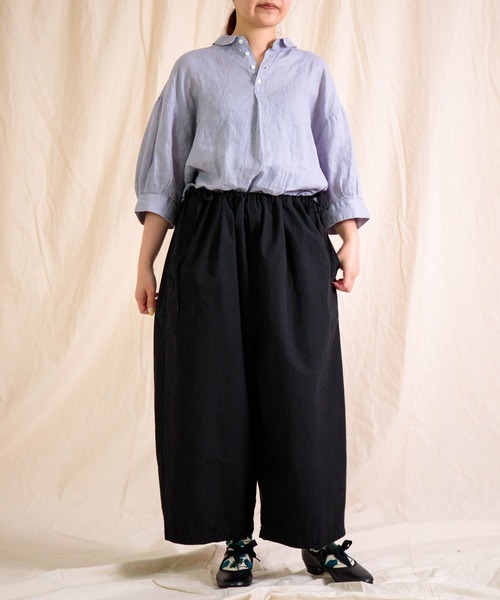 Brocante（ブロカント）の「[Brocante / ブロカント] リネンキャンバス バロンシャツ（シャツ/ブラウス・レディース・ラベンダー/ベージュ/ホワイト/ライトグレー/ブラック・2）」の9枚目の写真