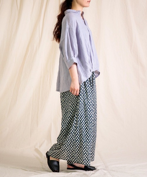 Brocante（ブロカント）の「[Brocante / ブロカント] リネンキャンバス バロンシャツ（シャツ/ブラウス・レディース・ラベンダー/ベージュ/ホワイト/ライトグレー/ブラック・2）」の8枚目の写真