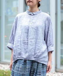 Brocante（ブロカント）の「[Brocante   ブロカント] リネンキャンバス バロンシャツ（シャツ/ブラウス）」
