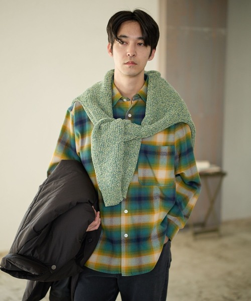 BAYFLOW（ベイフロー）の「アソート柄ネルチェックシャツ（シャツ/ブラウス・メンズ・グリーン/その他/ブラック・MEDIUM/LARGE）」の2枚目の写真