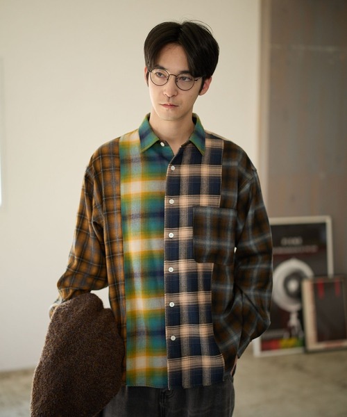 BAYFLOW(ベイフロー)の「アソート柄ネルチェックシャツ(シャツ/ブラウス・メンズ・グリーン/その他/ブラック・MEDIUM/LARGE)」の4枚目の写真