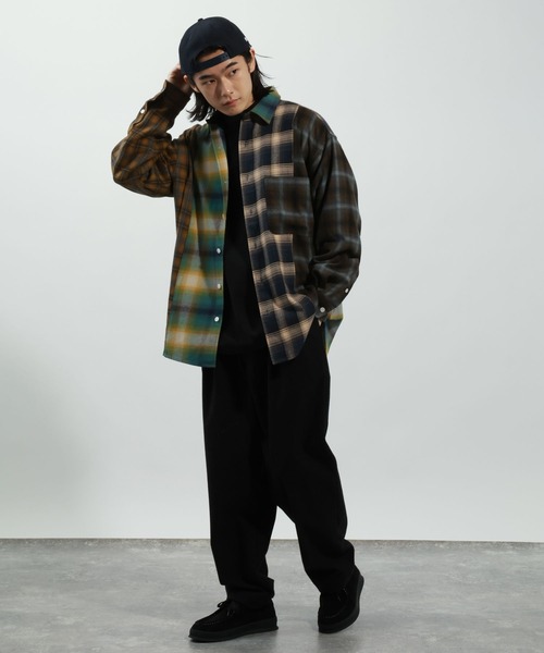BAYFLOW(ベイフロー)の「アソート柄ネルチェックシャツ(シャツ/ブラウス・メンズ・グリーン/その他/ブラック・MEDIUM/LARGE)」の6枚目の写真