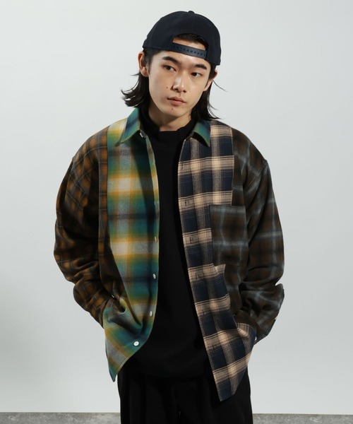 BAYFLOW(ベイフロー)の「アソート柄ネルチェックシャツ(シャツ/ブラウス・メンズ・グリーン/その他/ブラック・MEDIUM/LARGE)」の7枚目の写真