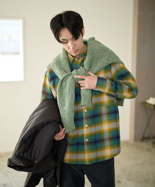 BAYFLOW(ベイフロー)の「アソート柄ネルチェックシャツ(シャツ/ブラウス・メンズ・グリーン/その他/ブラック・MEDIUM/LARGE)」の16枚目の写真