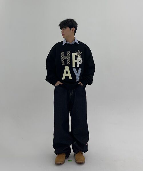 WaiKei（ワイケイ）の「HAPPY パッチワーク スウェット ブラック（スウェット・メンズ・その他・1/2）」の11枚目の写真