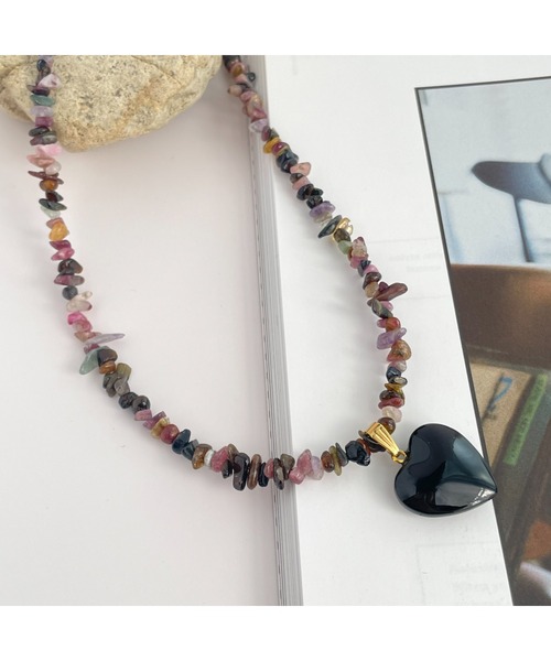 mamo】トルマリンのハートネックレス(MA)（ネックレス）｜tone（トーン