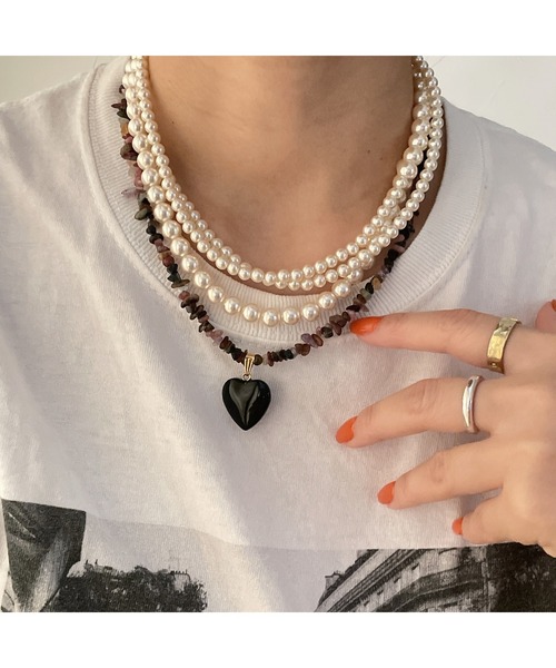 mamo】トルマリンのハートネックレス(MA)（ネックレス）｜tone（トーン